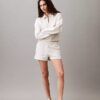 Pantaloni scurți din fleece cu logo de arhivă Pantaloni scurți din fleece cu logo de arhivă