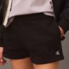 Pantaloni scurți din fleece cu logo de arhivă Pantaloni scurți din fleece cu logo de arhivă