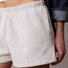 Pantaloni scurți din fleece cu logo de arhivă Pantaloni scurți din fleece cu logo de arhivă