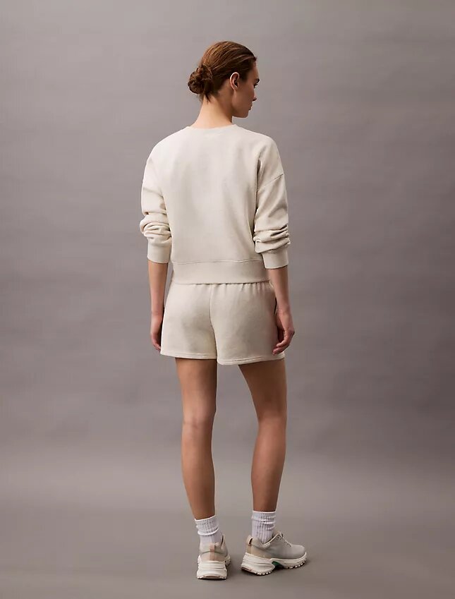 Pantaloni scurți din fleece cu logo de arhivă Pantaloni scurți din fleece cu logo de arhivă