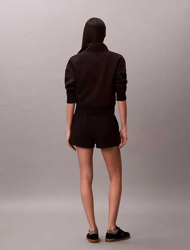 Pantaloni scurți din fleece cu logo de arhivă Pantaloni scurți din fleece cu logo de arhivă