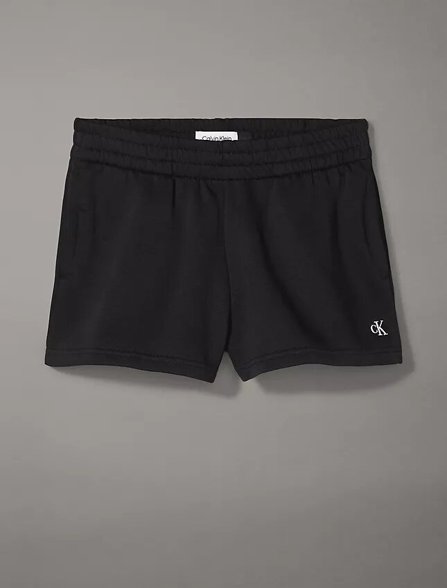 Pantaloni scurți din fleece cu logo de arhivă Pantaloni scurți din fleece cu logo de arhivă