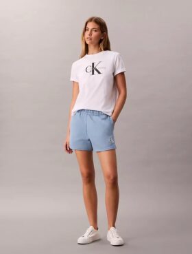 Pantaloni scurți din fleece cu monogramă