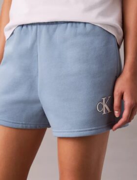 Pantaloni scurți din fleece cu monogramă