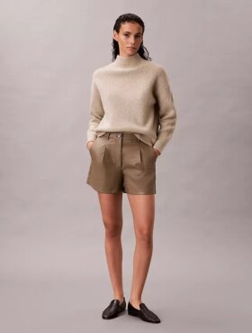 Pantaloni scurți din imitație de piele