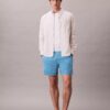 Pantaloni scurți din in și bumbac, fără nasturi Pantaloni scurți din in și bumbac, fără nasturi