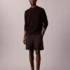 Pantaloni scurți din in și bumbac, fără nasturi Pantaloni scurți din in și bumbac, fără nasturi