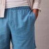 Pantaloni scurți din in și bumbac, fără nasturi Pantaloni scurți din in și bumbac, fără nasturi