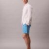 Pantaloni scurți din in și bumbac, fără nasturi Pantaloni scurți din in și bumbac, fără nasturi