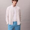 Pantaloni scurți din in și bumbac, fără nasturi Pantaloni scurți din in și bumbac, fără nasturi