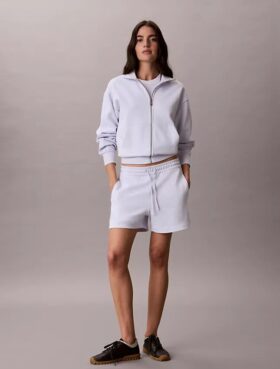 Pantaloni scurți din material frotir cu bandă cu logo