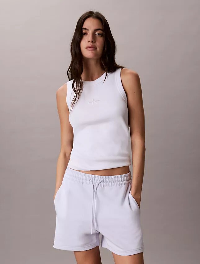 Pantaloni scurți din material frotir cu bandă cu logo Pantaloni scurți din material frotir cu bandă cu logo