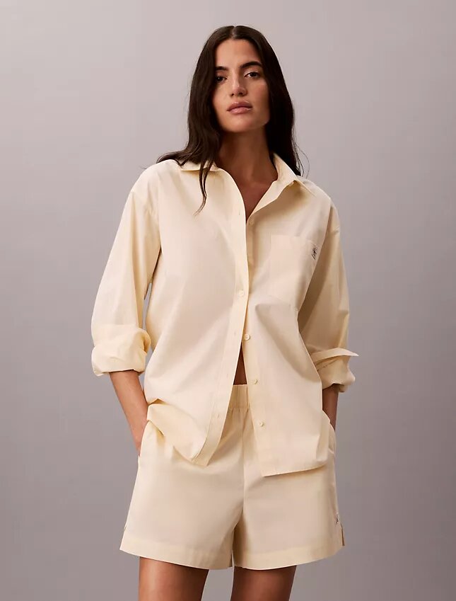 Pantaloni scurți din poplin de bumbac Pantaloni scurți din poplin de bumbac