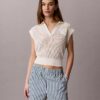 Pantaloni scurți din poplin de bumbac cu dungi