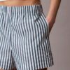 Pantaloni scurți din poplin de bumbac cu dungi