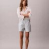 Pantaloni scurți din poplin de bumbac cu imprimeu Pantaloni scurți din poplin de bumbac cu imprimeu