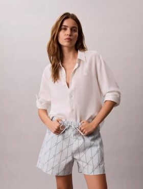 Pantaloni scurți din poplin de bumbac cu imprimeu