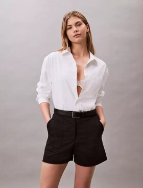 Pantaloni scurți din satin de bumbac