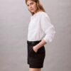 Pantaloni scurți din satin de bumbac Pantaloni scurți din satin de bumbac