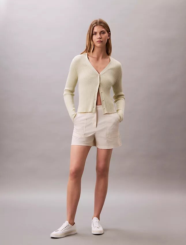 Pantaloni scurți din satin de bumbac Pantaloni scurți din satin de bumbac