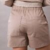 Pantaloni scurți din satin de bumbac Pantaloni scurți din satin de bumbac