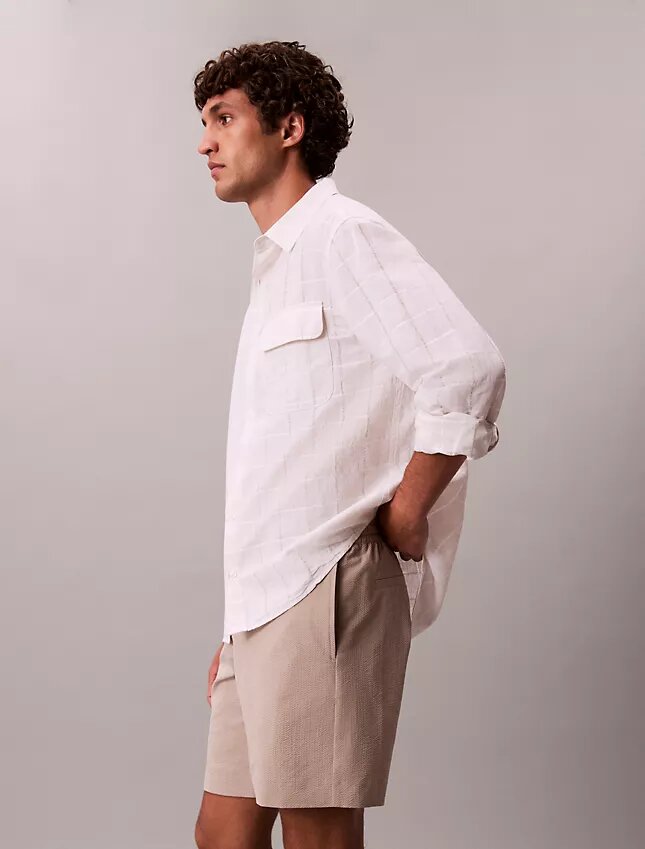 Pantaloni scurți din seersucker Pantaloni scurți din seersucker