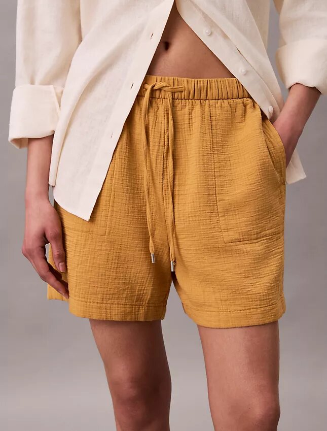 Pantaloni scurți din tifon dublu Pantaloni scurți din tifon dublu
