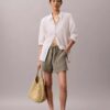 Pantaloni scurți din tifon dublu, cu talie elastică