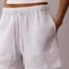 Pantaloni scurți din tifon dublu, cu talie elastică