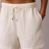 Pantaloni scurți din tifon dublu, cu talie elastică Pantaloni scurți din tifon dublu, cu talie elastică