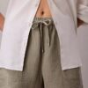 Pantaloni scurți din tifon dublu, cu talie elastică