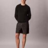 Pantaloni scurți drepți din chambray, cu talie elastică, lungime 7″ Pantaloni scurți drepți din chambray, cu talie elastică, lungime 7″