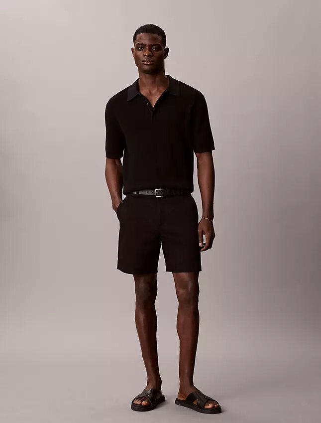 Pantaloni scurți drepți din Cotton Stretch Pantaloni scurți drepți din Cotton Stretch
