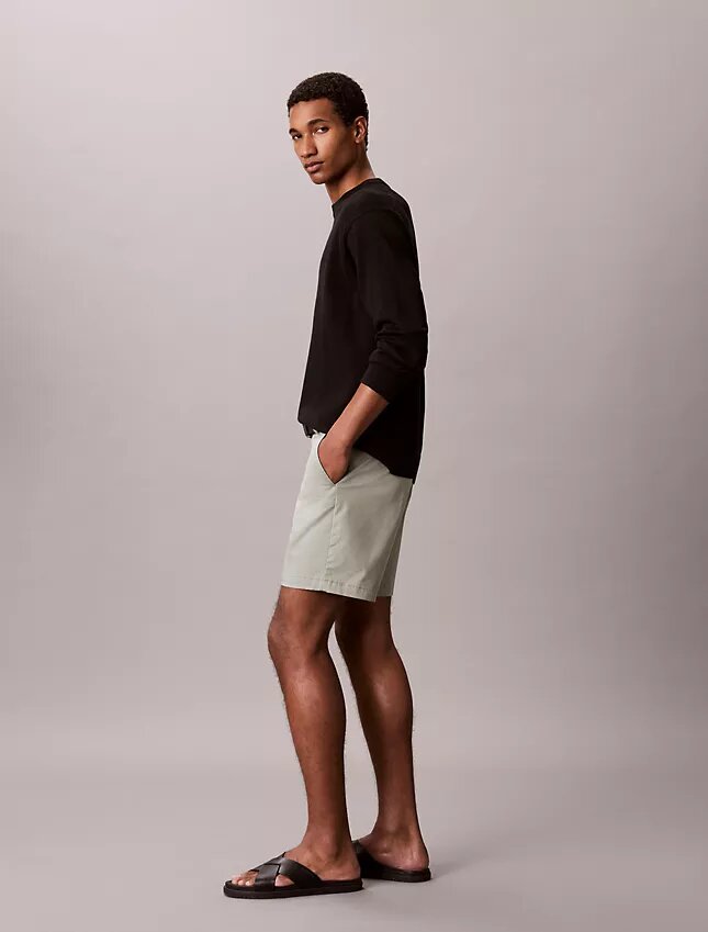 Pantaloni scurți drepți din Cotton Stretch Pantaloni scurți drepți din Cotton Stretch