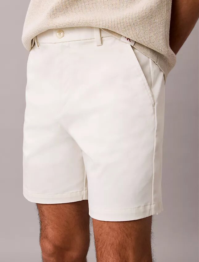 Pantaloni scurți drepți din Cotton Stretch Pantaloni scurți drepți din Cotton Stretch