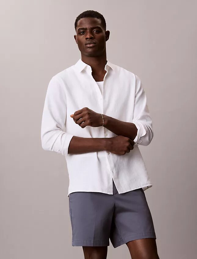 Pantaloni scurți drepți din Cotton Stretch Pantaloni scurți drepți din Cotton Stretch