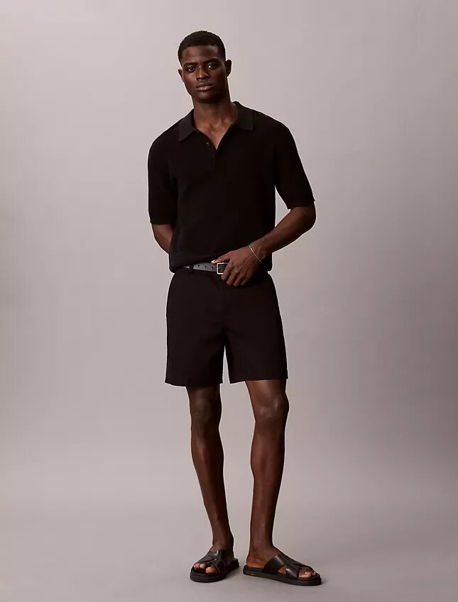 Pantaloni scurți drepți din Cotton Stretch Pantaloni scurți drepți din Cotton Stretch