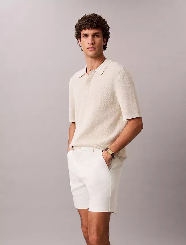 Pantaloni scurți drepți din Cotton Stretch Pantaloni scurți drepți din Cotton Stretch