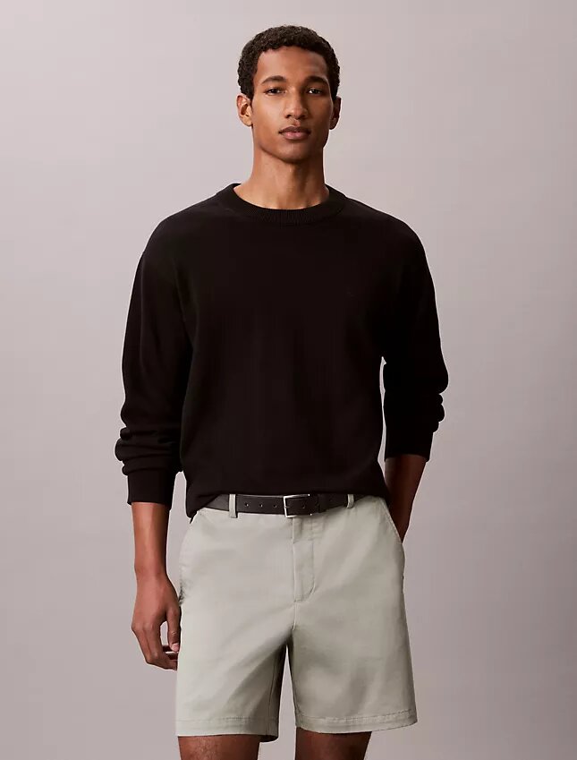 Pantaloni scurți drepți din Cotton Stretch Pantaloni scurți drepți din Cotton Stretch