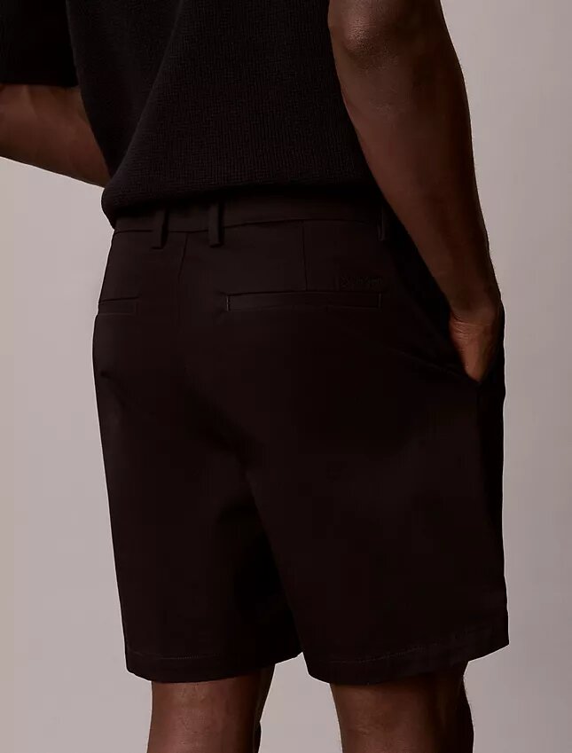 Pantaloni scurți drepți din Cotton Stretch Pantaloni scurți drepți din Cotton Stretch