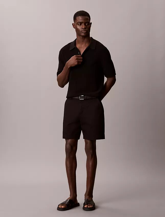 Pantaloni scurți drepți din Cotton Stretch Pantaloni scurți drepți din Cotton Stretch