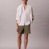 Pantaloni scurți drepți din seersucker elastic, 18 cm Pantaloni scurți drepți din seersucker elastic, 18 cm