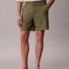 Pantaloni scurți drepți din seersucker elastic, 18 cm Pantaloni scurți drepți din seersucker elastic, 18 cm