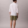 Pantaloni scurți drepți din seersucker elastic, 18 cm Pantaloni scurți drepți din seersucker elastic, 18 cm
