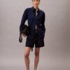 Pantaloni scurți utilitari din amestec de lână cu model în zig-zag Pantaloni scurți utilitari din amestec de lână cu model în zig-zag