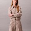 Pantaloni scurți utilitari din amestec de lână cu model în zig-zag Pantaloni scurți utilitari din amestec de lână cu model în zig-zag