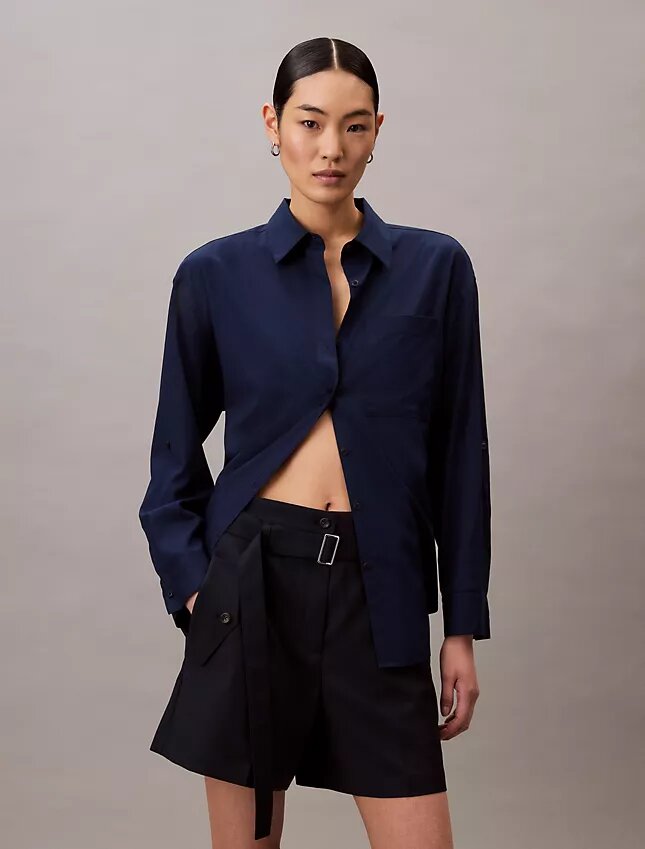Pantaloni scurți utilitari din amestec de lână cu model în zig-zag Pantaloni scurți utilitari din amestec de lână cu model în zig-zag