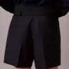 Pantaloni scurți utilitari din amestec de lână cu model în zig-zag Pantaloni scurți utilitari din amestec de lână cu model în zig-zag