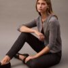Pantaloni skinny cu imprimeu în carouri Ponte