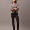 Pantaloni skinny cu imprimeu în carouri Ponte